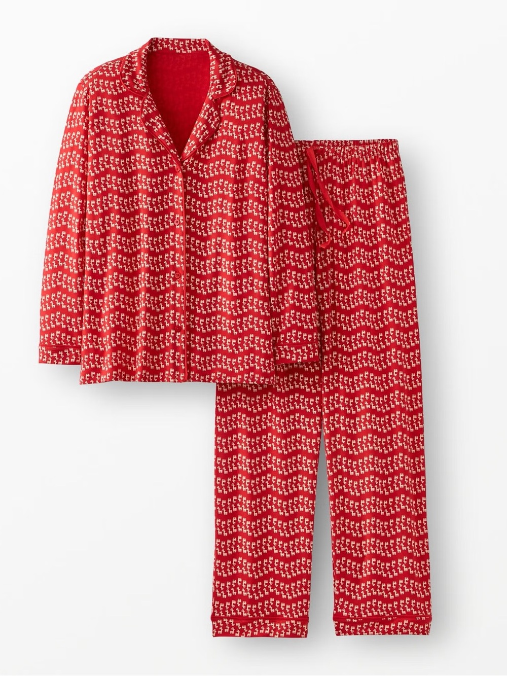 Hanna Andersson Red and Cream Wave-Print women’s Pajama Set